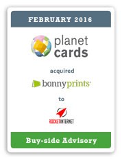 Planet Cards acquires Bonnyprints, a subsidiary of Rocket Internet
